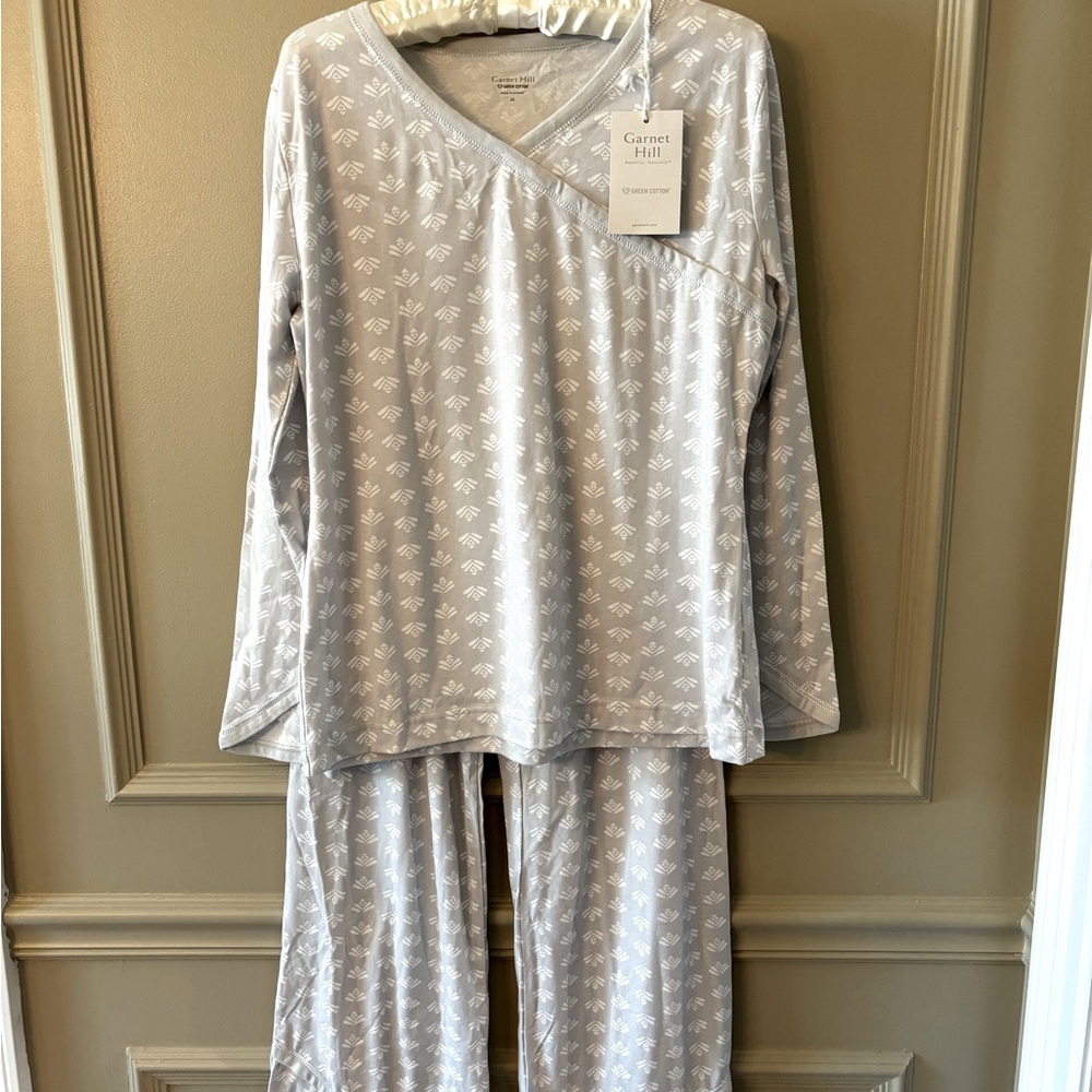 NWT Garnet Hill Asian Wrap Organic Cotton Pajamas size Small